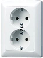 Розетка с заземлением без рамки Jung EcoProfi 1-м. 2 мод. белый картинка